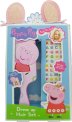 Peppa Pig Hair Gift Set 3 Pieces (This hair set contains: 1x Swivel Mirror Hairbrush 1x Peppa Pig Ear Hair Clips 1x Alphabet Stickers)