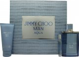 Jimmy Choo Man Aqua Gift Set 100ml EDT + 100ml Shower Gel + 7.5ml EDT