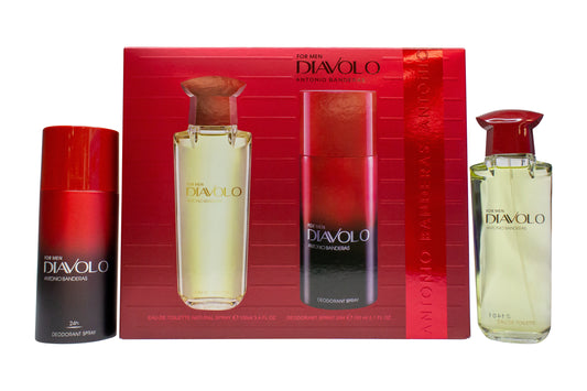 Antonio Banderas Diavolo For Men Gift Set 100ml EDT + 150ml Deodorant Spray