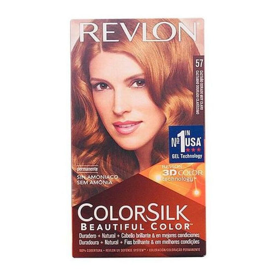 Tinte sin Amoniaco Colorsilk Revlon Castaño dorado muy claro