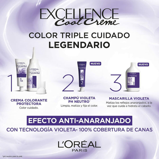 Coloración Permanente en Crema L'Oreal Make Up Excellence Cool Creme 8,11 Rubio Claro Ceniza
