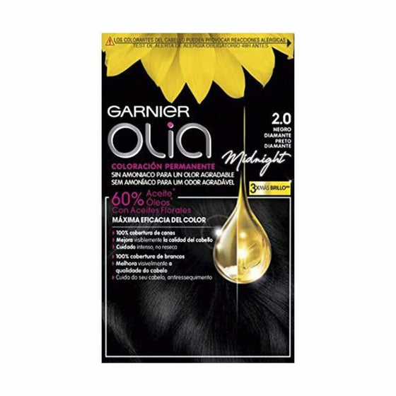 Dauerfärbung Olia 2.0 Black Diamond Garnier Ohne Ammoniak (4 Stücke)