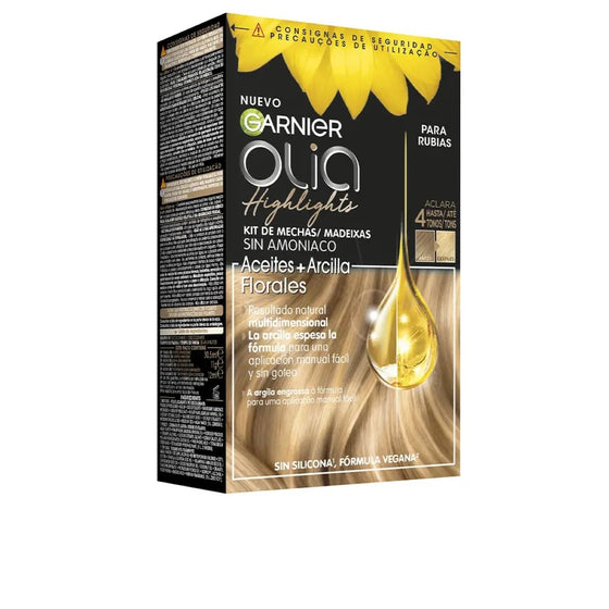 Amoniakfreie Färbung Garnier Olia Highlights Blond 3 Stücke Dochte