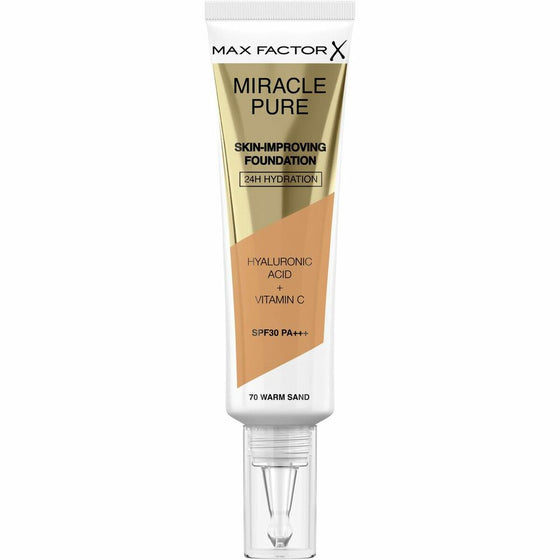 Base de Maquillaje Fluida Max Factor Miracle Pure 70-warm sand SPF 30 (30 ml)