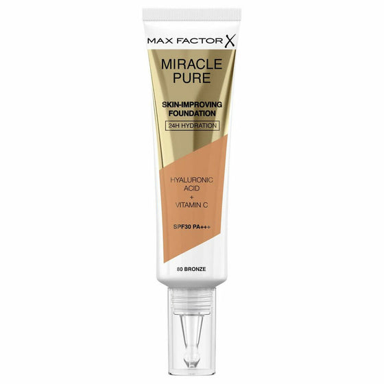 Liquid Make Up Base Max Factor Miracle Pure 80-bronze SPF 30 (30 ml)