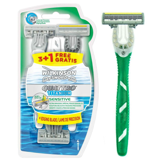 Disposable Razor Wilkinson Sword Quattro Titanium Sensitive 4 Units