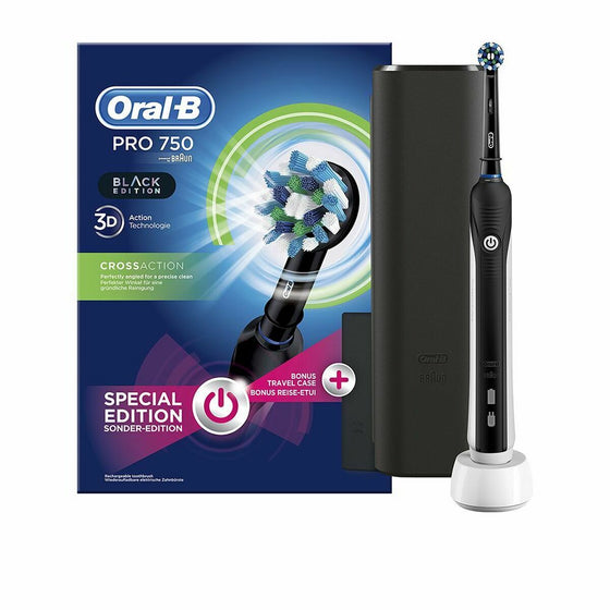Electric Toothbrush Oral-B Cross Action Pro 750 3D Negro (2 Pieces)