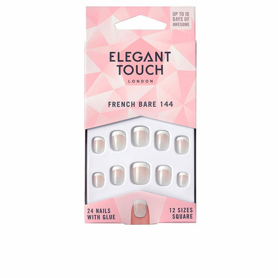 False nails Elegant Touch French Bare 144 Squared (24 uds)