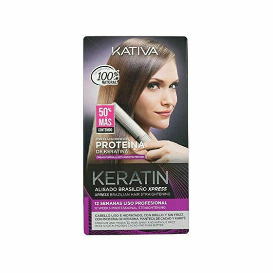 Glättende Haarbehandlung Kativa Keratin 3 Stücke (150 ml)