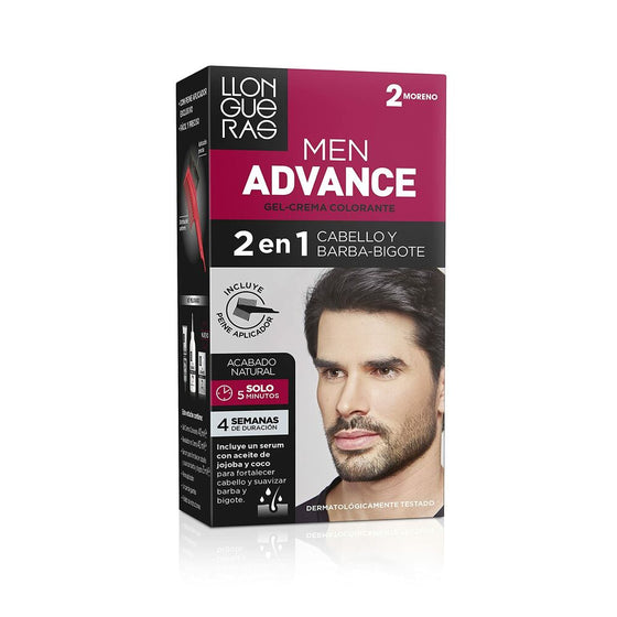 Crema Colorante Llongueras Men Advance 02 - Negro Semipermanente (4 pcs)