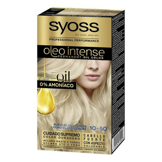 Dauerfärbung Olio Intense Syoss Nº 10,50 Helles Aschblond