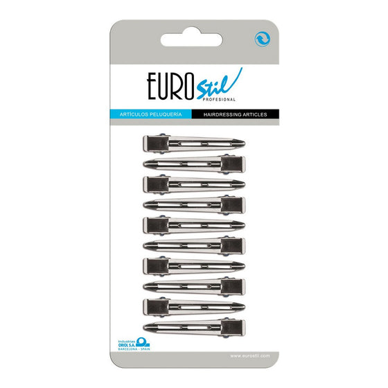 Hair clips Eurostil metal (10 uds)