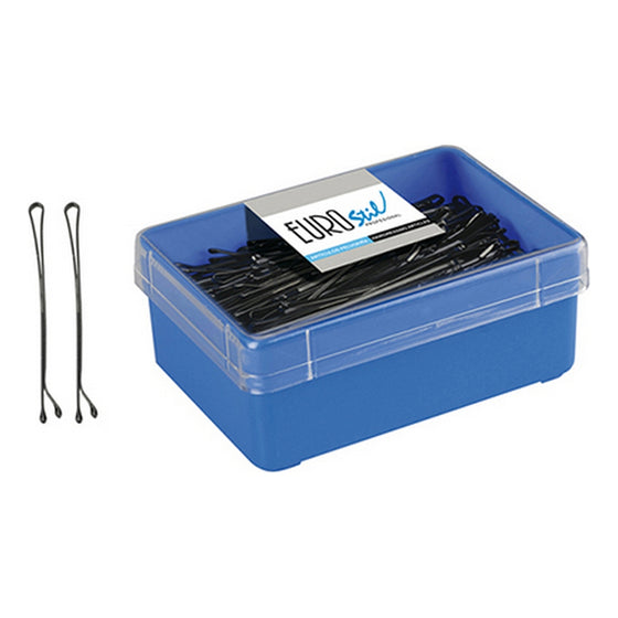 Clips Eurostil 60 mm Schwarz (200 pcs)