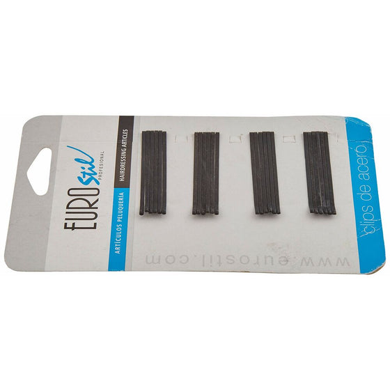 Clips Eurostil 50 mm Negro (24 pcs)