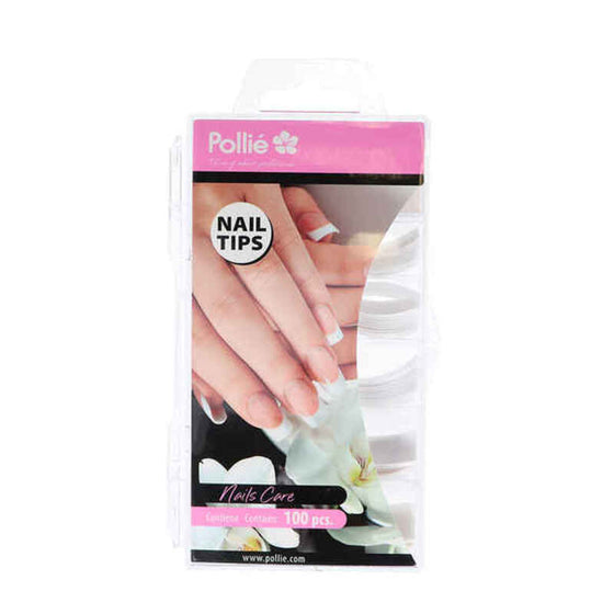 Nail art stickers Eurostil Curved White (100 uds)