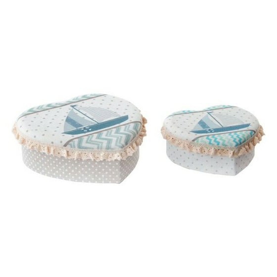 Caja-Joyero DKD Home Decor Poliéster Cartón (2 pcs) (14,5 x 6 x 14,5 cm) (19 x 10 x 7 cm)