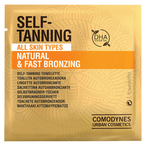 Self-bronzing towelettes Natural & Fast Bronzing Comodynes (8 uds) (8 uds)