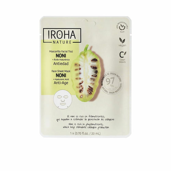 Mascarilla Hidratante Antiedad Iroha Noni Ácido Hialurónico (20 ml)
